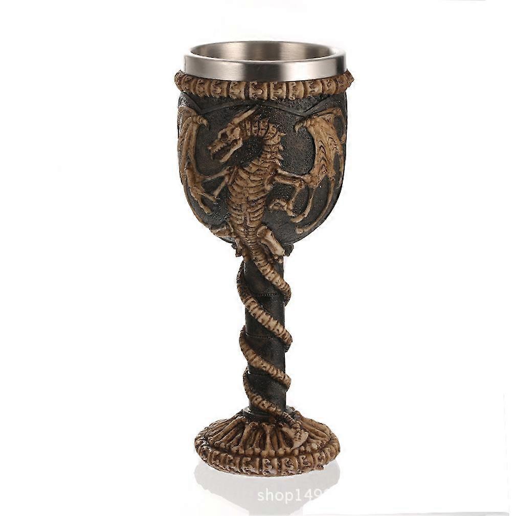 Skeletal Skull Wine Goblet Warrior Gothic 18x7.5cm