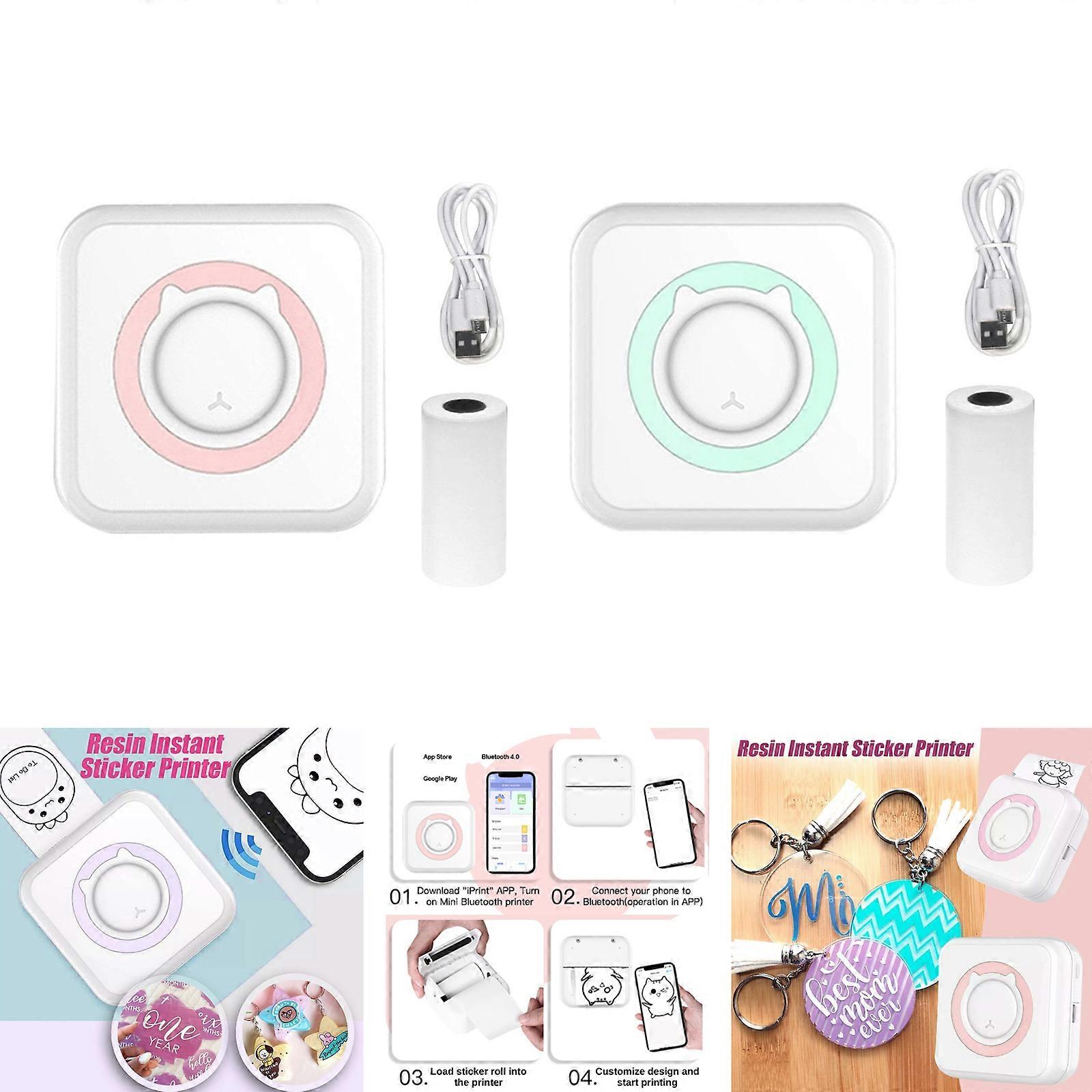 Mini Pocket Sticker Printer, Bluetooth Wireless Portable Mobile Printer Machine Thermal Printer For Notes,100% New