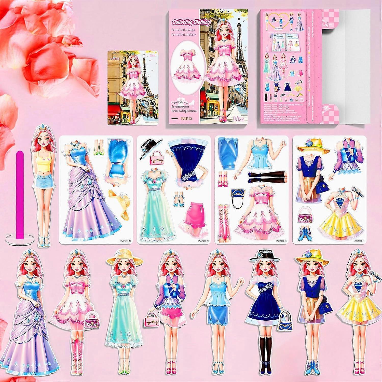磁気ドレスアッププリンセスペーパードールマグネットドレスアップゲームプレイセットおもちゃキッズ女の子クリエイティブギフト