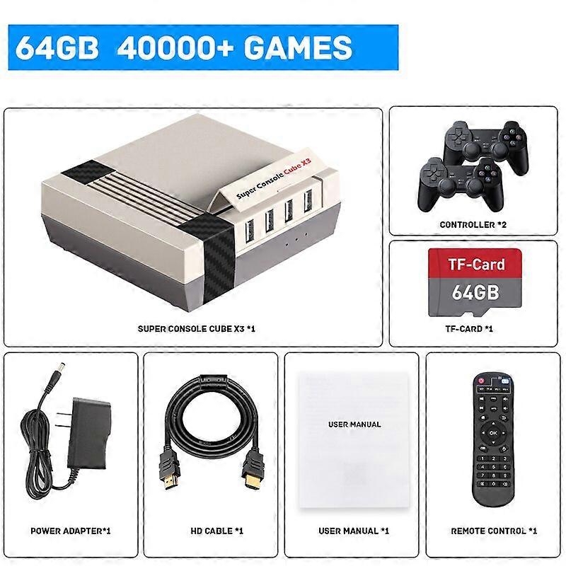 Super Console Cube X3 Retro Game Console 60000 Games Support ARCADE/DC/SS/MAME 8K Output TV Box with Video Games