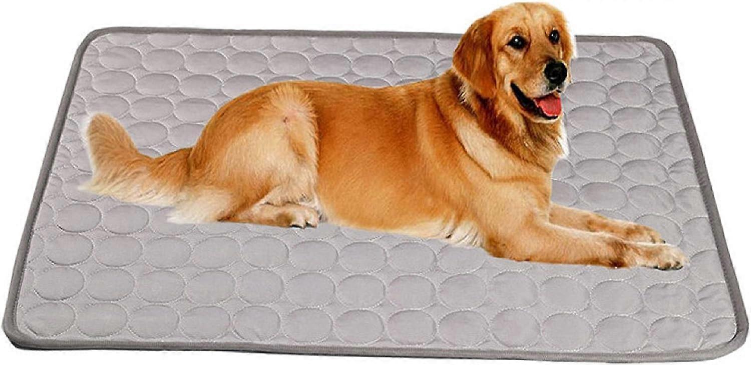60*50cm Dog Cooling Blanket,Self-Cooling Mat for Dogs and Cats,Dog Cooling Mat Made of Ice Silk,Washable Cooling Mat Gray