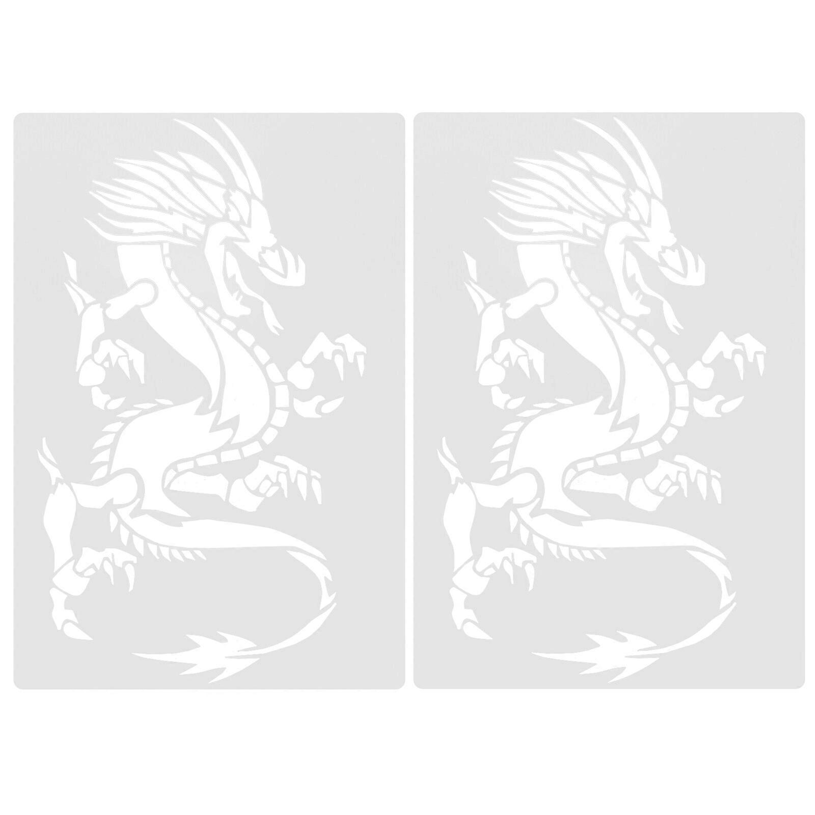2Pcs Delicate Stencils Convenient Dragon Stencils DIY Dragon Templates DIY Supply