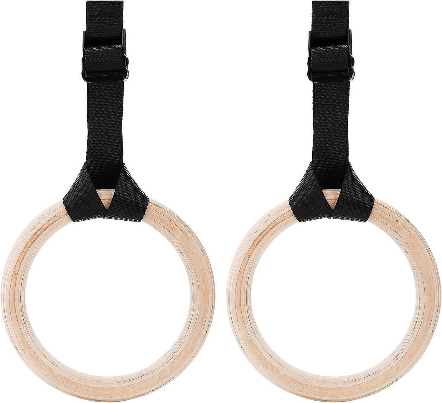 Gymnastikringe i træ med justerbare digitale skulderstropper til tungt fitnessudstyr til tog