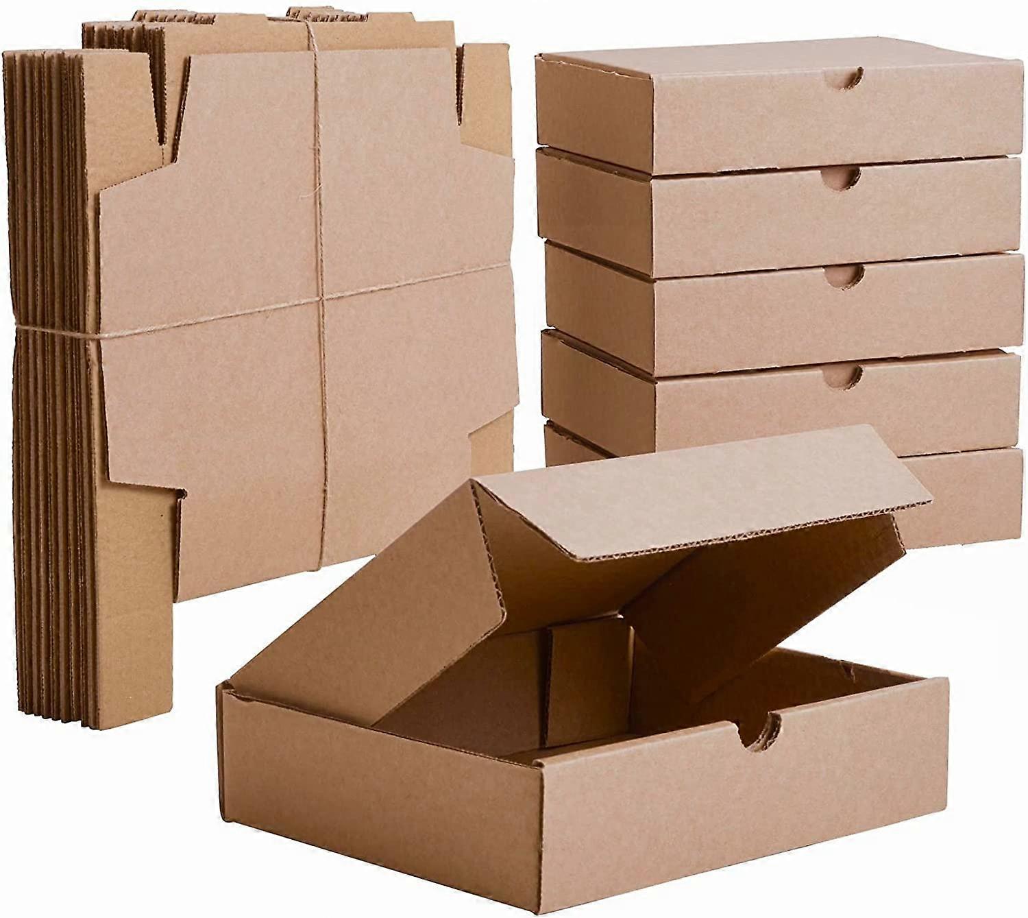 22 x 15 x 5 cm Flat Cardboard Box for Shipping, E-Commerce, Gifting - 10 Pieces - Multipurpose Square Boxes for Packing Items, Events, Parties, Christ
