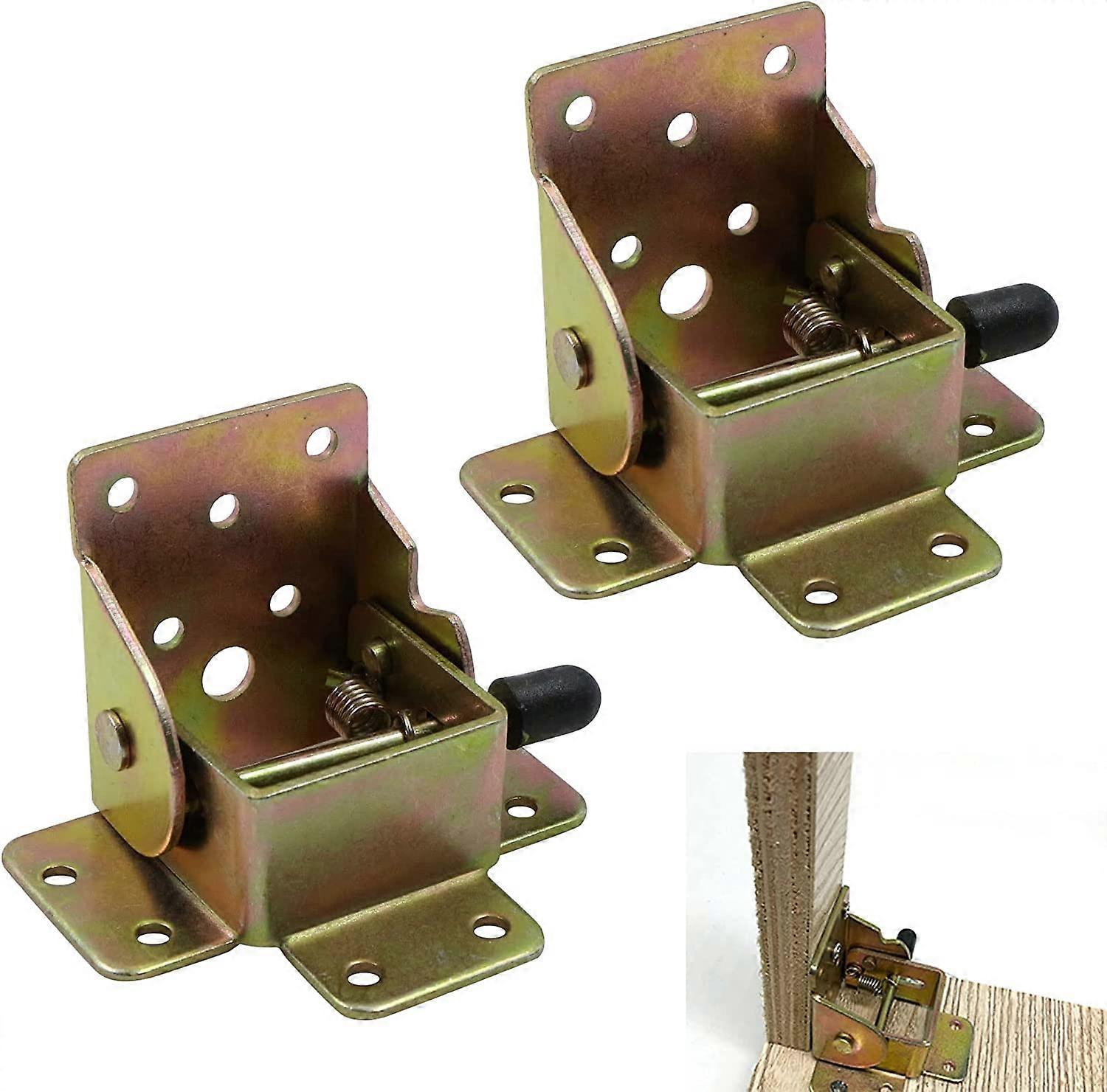 Self-Locking Folding Brackets Locking Table Bed Folding Legs - 2 Pcs with Locking, Folding Table Bracket, Folding Bracket for Table Legs and Benches, 