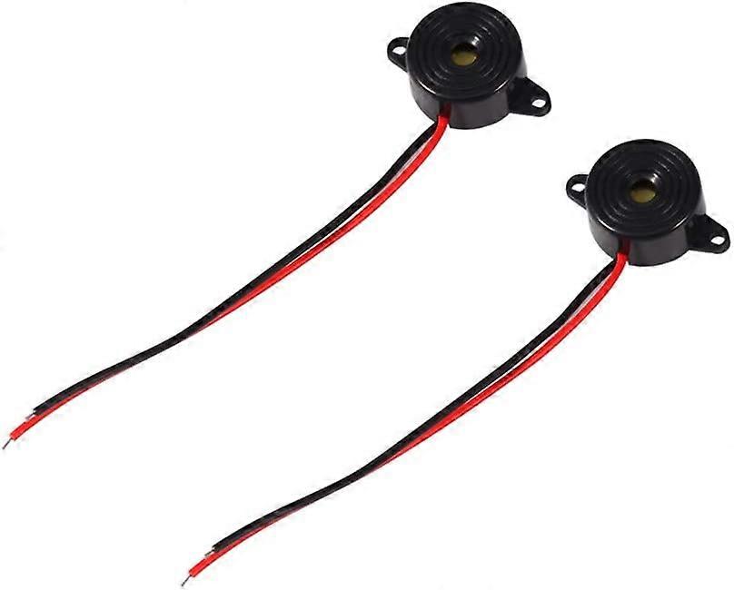 2pcs 12V 85dB Electronic Buzzer,3-24V Active Buzzer Piezo Tone Continuous 100mm Length Audible Buzzer