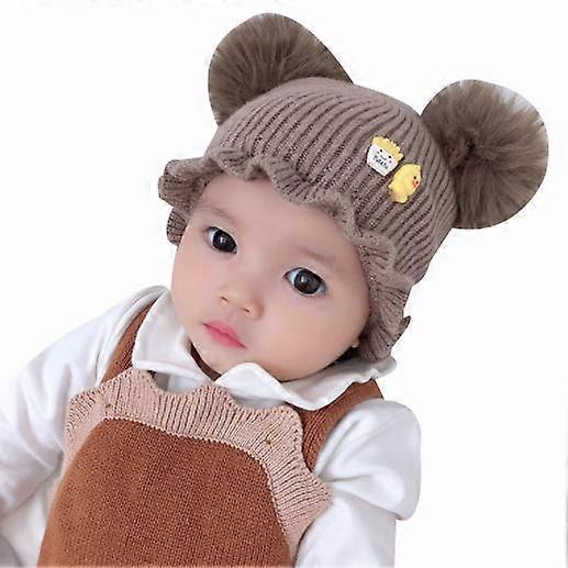 Toddler Winter Beanie Hats Kids Warm Knit Beanie Double Pom