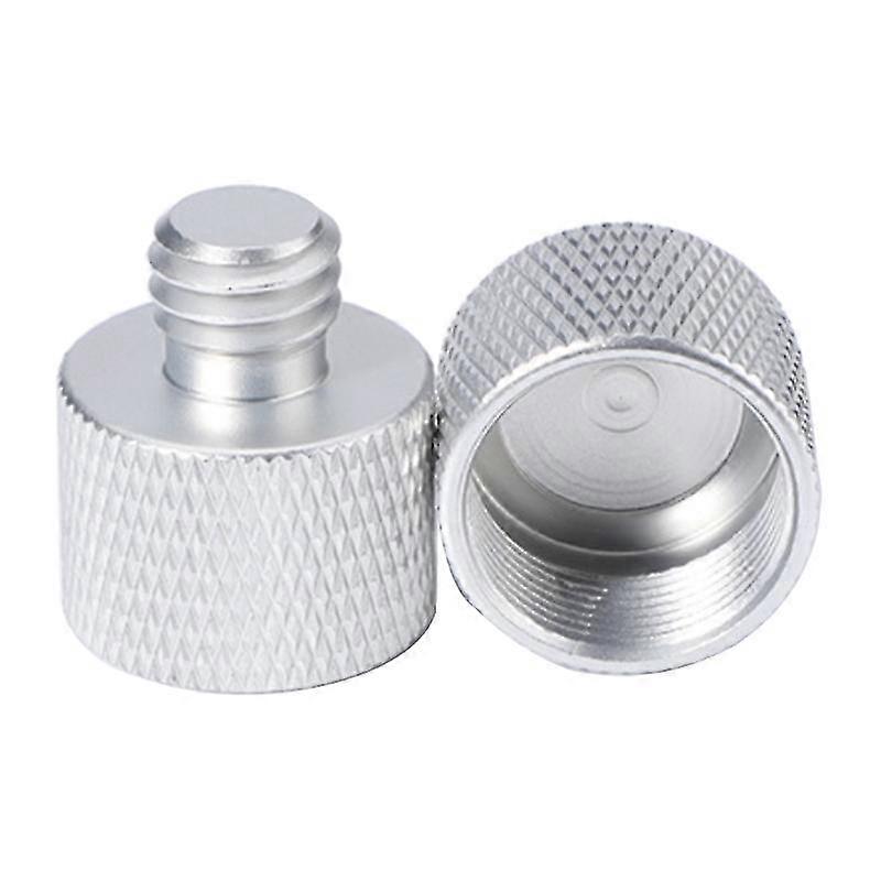 2x mikrofonstativadapter 5/8 hunn til 3/8 hannskrue for mikrofonmontering og Stativ Sølv Farge