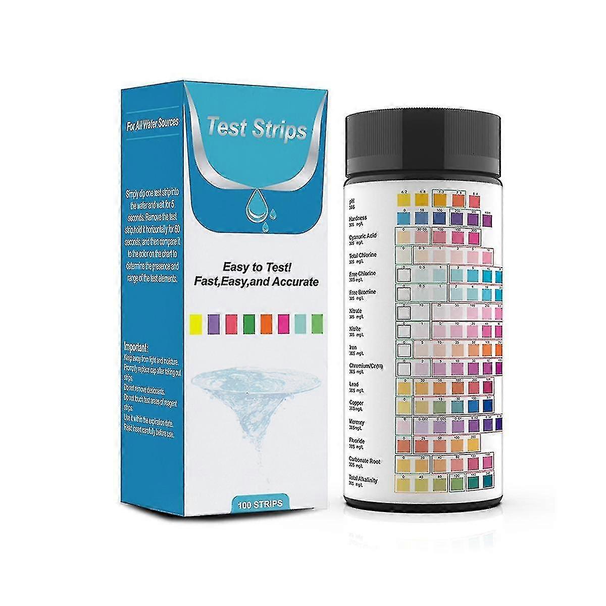 Kit d’analyse de l’eau potable 16 en 1 Kits d’analyse de dureté professionnels, bandelettes de test du robinet et de l’eau avec []