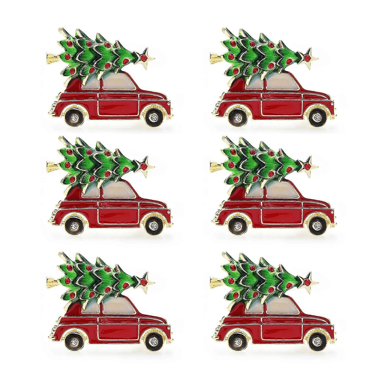 6Pcs/Set Cute Car Shape Napkin Ring Exquisite Visual Effect Alloy Napkin Holder for Kitchen