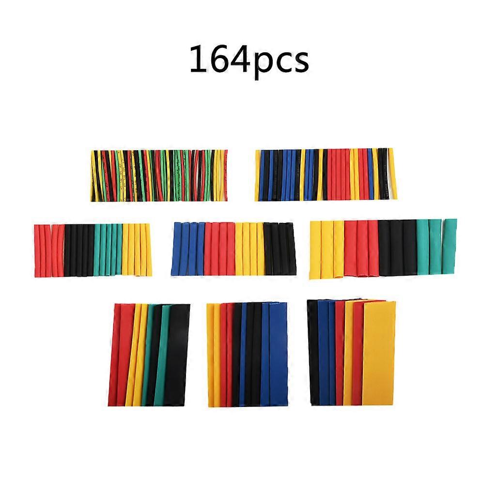 164/328pcs Heat Shrink Tube Kit Shrinking Assorted Polyolefin Insulation Sleeving Heat Shrink Tubing Wire Cable 8 Sizes 2:1