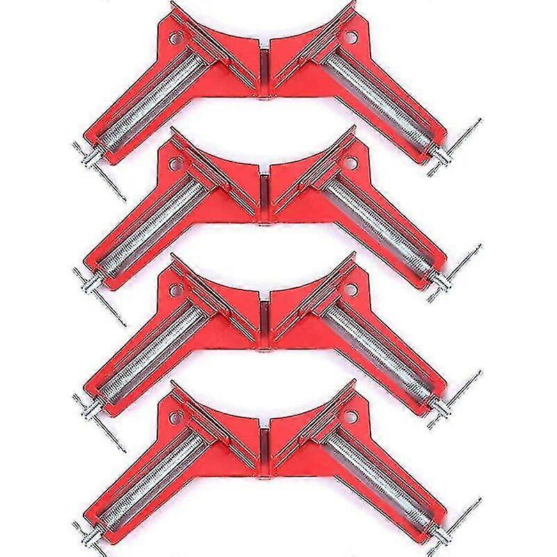 90 Degree Right Angle Clamp For Woodworking, 4pcs Angle Clamps Jaw Set Adjustable Woodworking Vise, Angle Clamp For Picture Frame Wedge Carpentry Weld