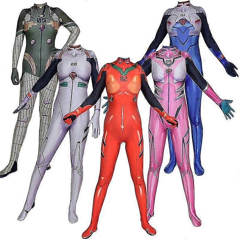 Anime Asuka Langley Soryu Mari Rei Ayanami Cosplay Kostüm Asuka Test Tulum Zentai Takım Cadılar Bayramı Bodysuit Yetişkinler Çocuk