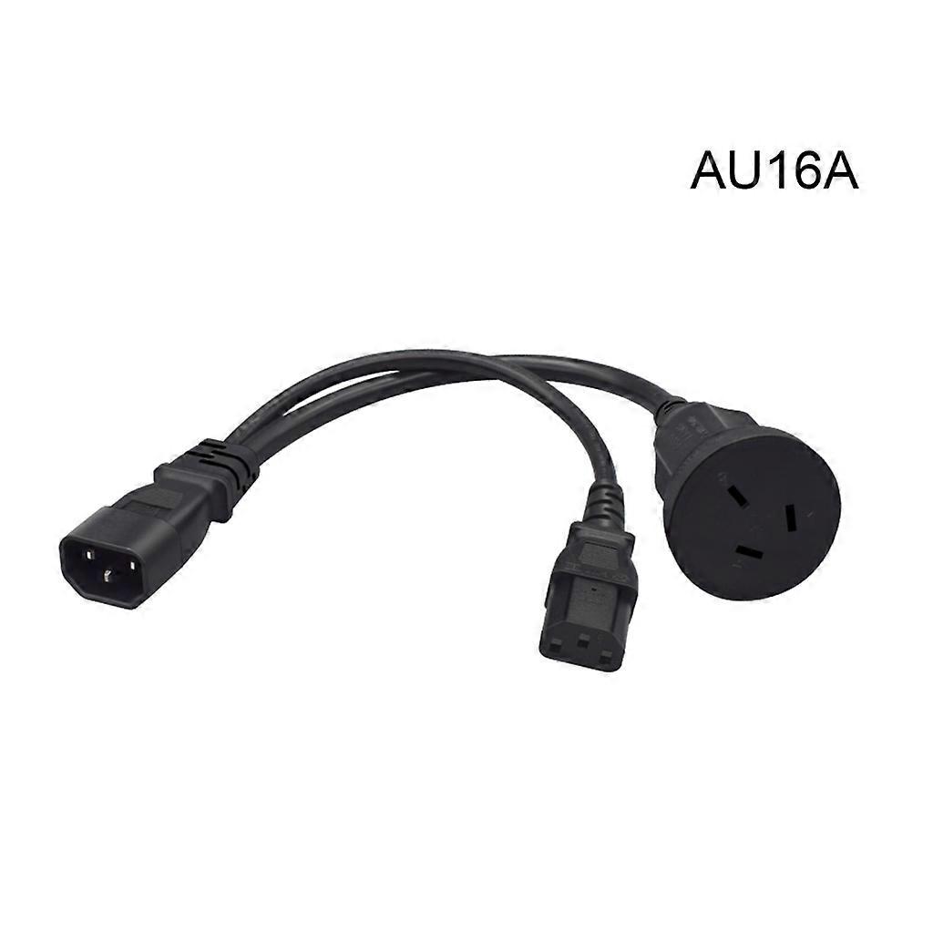 IEC320-C14 hann til IEC C13 + AU10A / 16A kvinnelig adapterledning Y-splitter strømledning