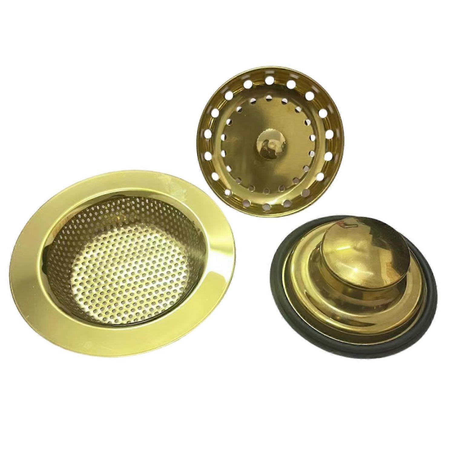 3 stk vaskefilter rustfritt stål avløpssil sett slitesterk vask avløpsdeksel mesh vask
