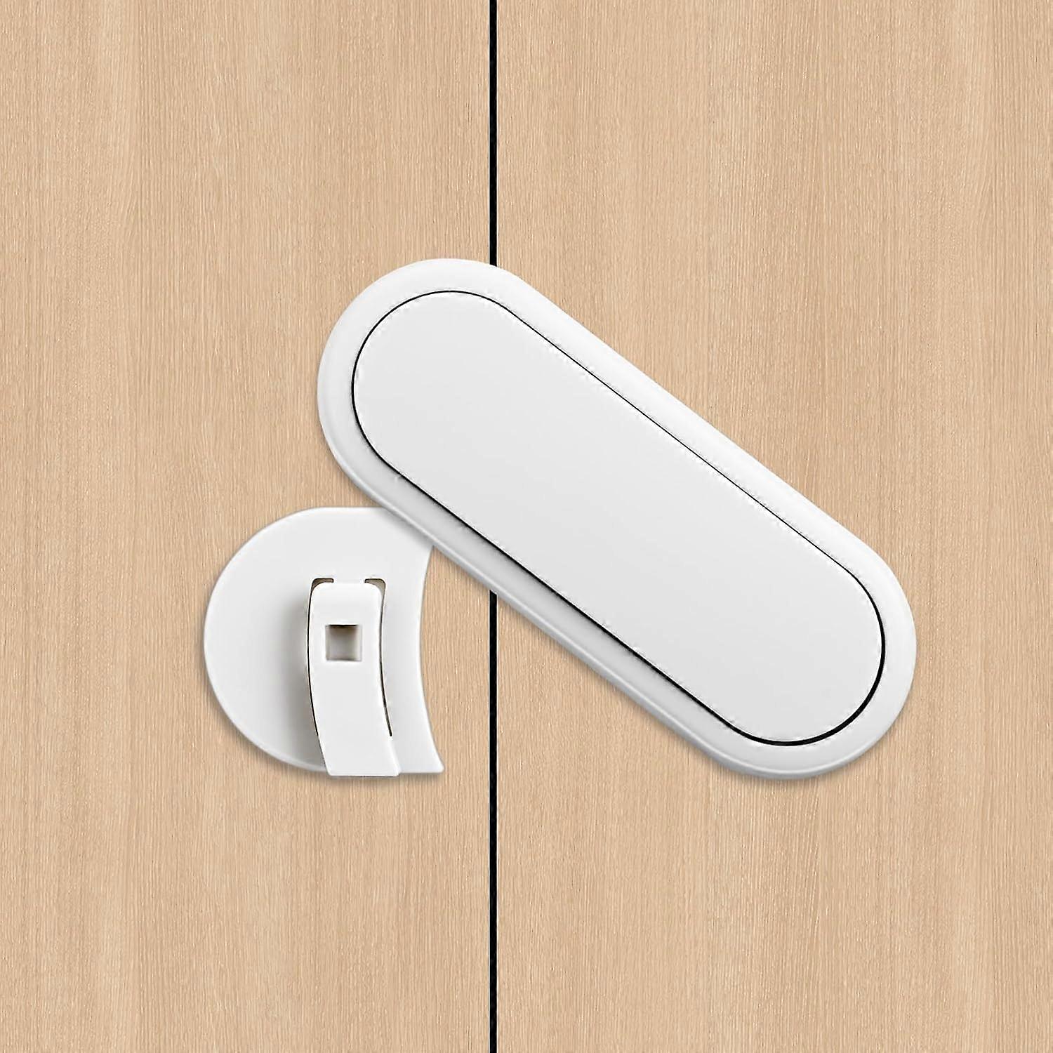 5 Pack Child Proof Refrigerator Lock, Fridge Lock for Kids with Sticky Adhesive, Oven Lock Child Safety Cabinet Locks, White