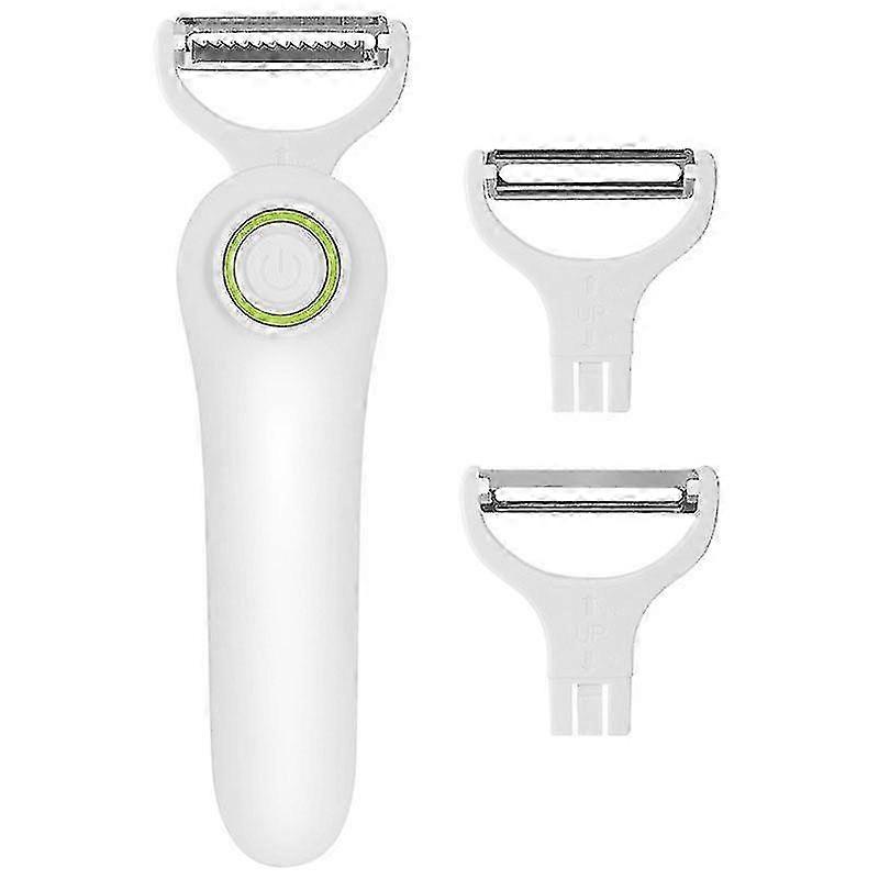 Elektrischer Kartoffelschäler, Handheld Elektrischer Gemüseschäler Obst 3 in 1 Professionelles Set, Usb Rech1set-weißP20211224453