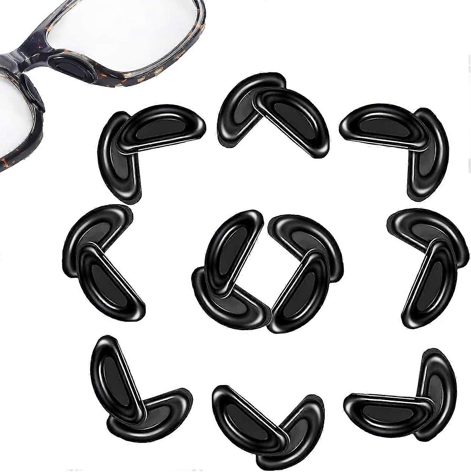(black) Adhesive Nose Pads For Eyeglasses, 10 Pairs Of Anti-slip Silicone Nose Pads For Eyeglasses, 