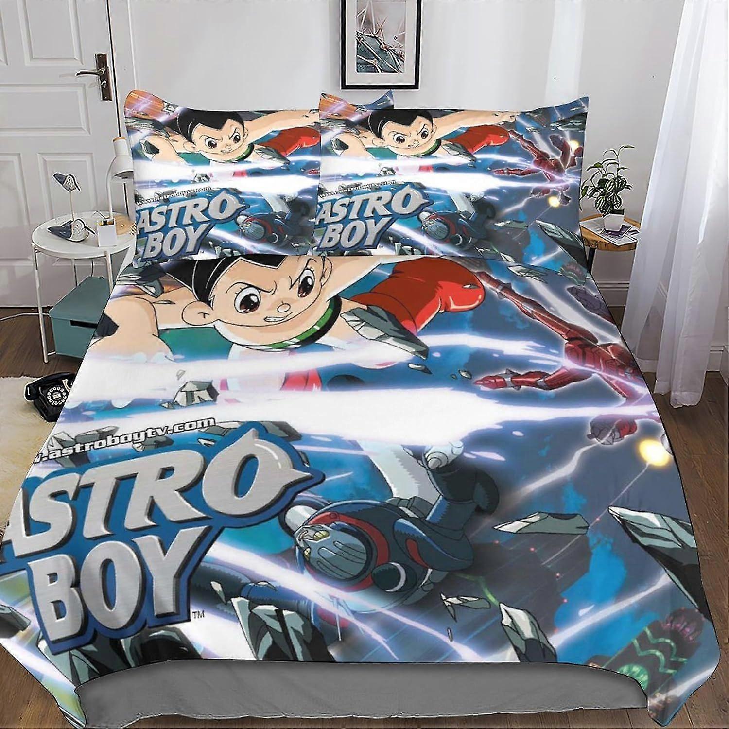 Astro Boy beddengoed Set - Dekbedovertrek - 3D Print - Microvezel met kussensloop - voor kinderen/jongens en meisjes met ritssluiting 3 stuks