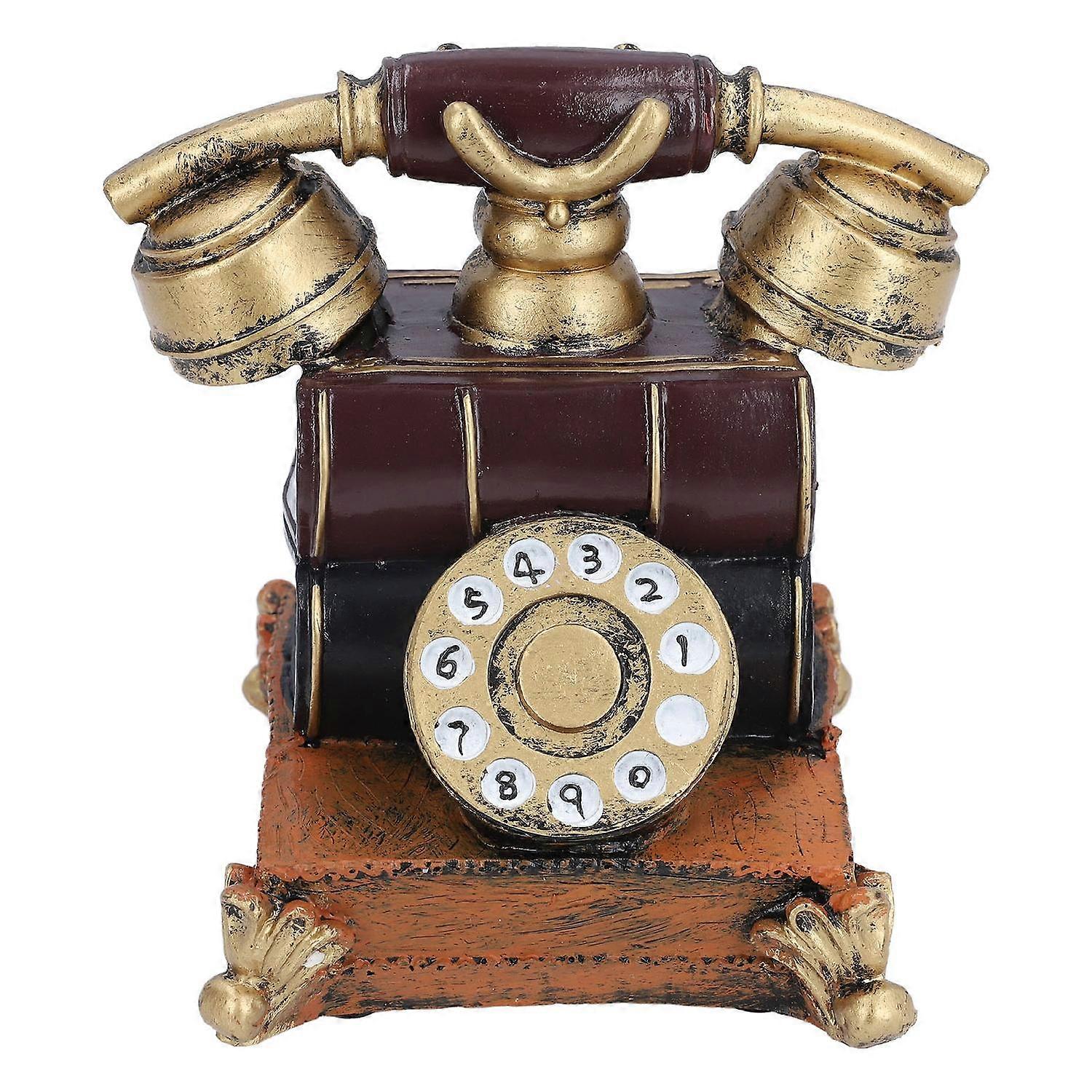 Vintage Decorative Phone Model Saving Pot Rotary Dial Home Phone Model for Bar Windows 