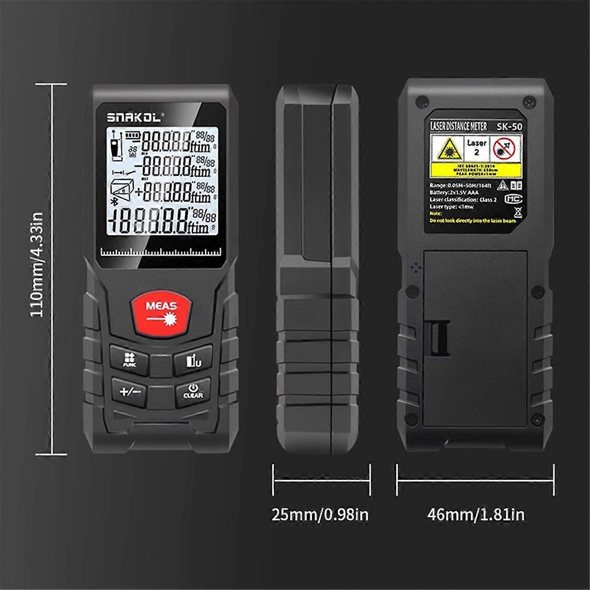 Electronic Ruler Multiple Measurement Modes 120M Handheld Laser Rangefinder Construction Ruler Tes