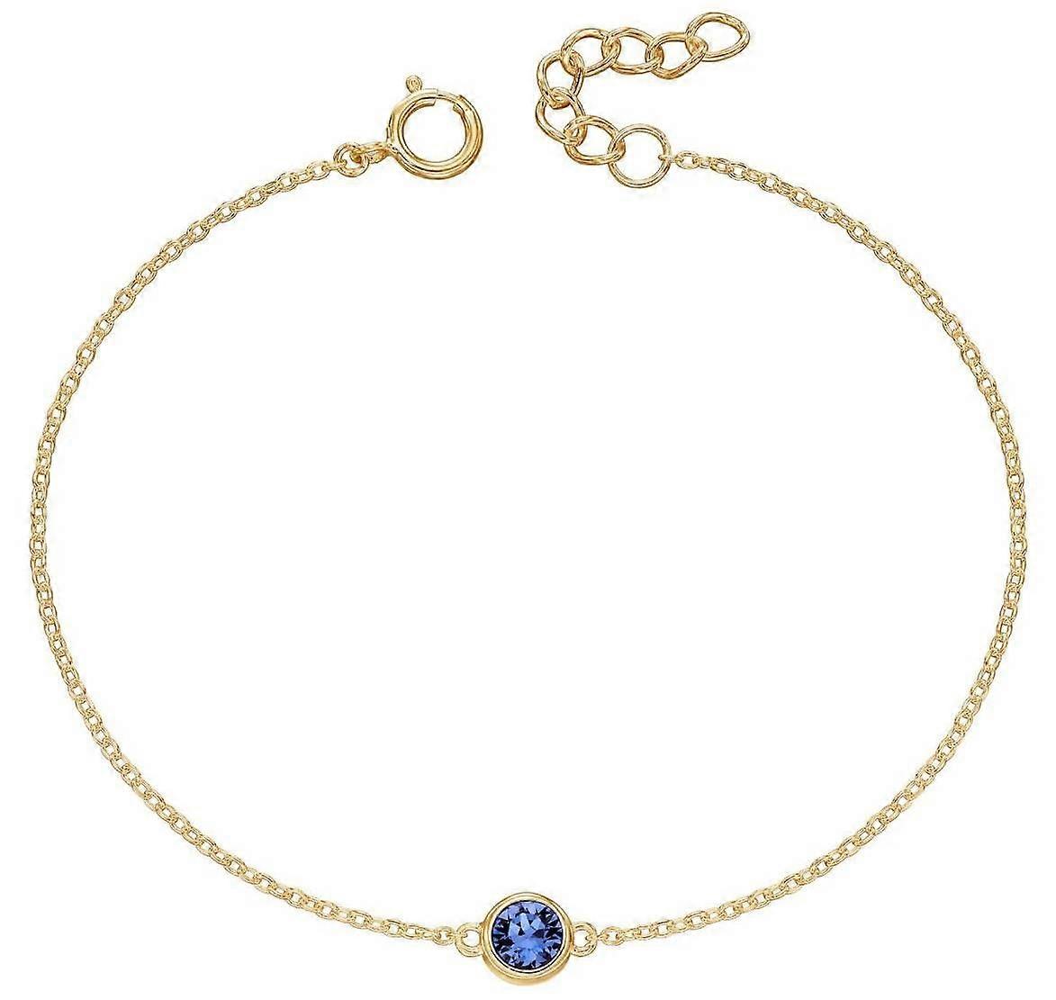 Beginnings September Crystal Birthstone Bracelet - Gold/Blue