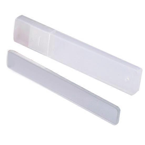 Mini Portátil Clear Glass Nail File Retângulo Manicure Polidor Buffer com Caixa