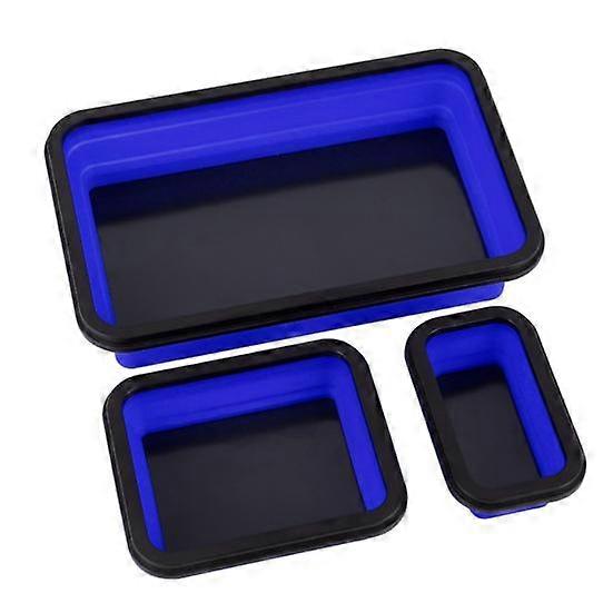 3Pcs Collapsible Magnetic Parts Tray Set Large Capacity Foldable Design Reusable Widely Used Screw Bolts Nuts Organizer Storage Trays