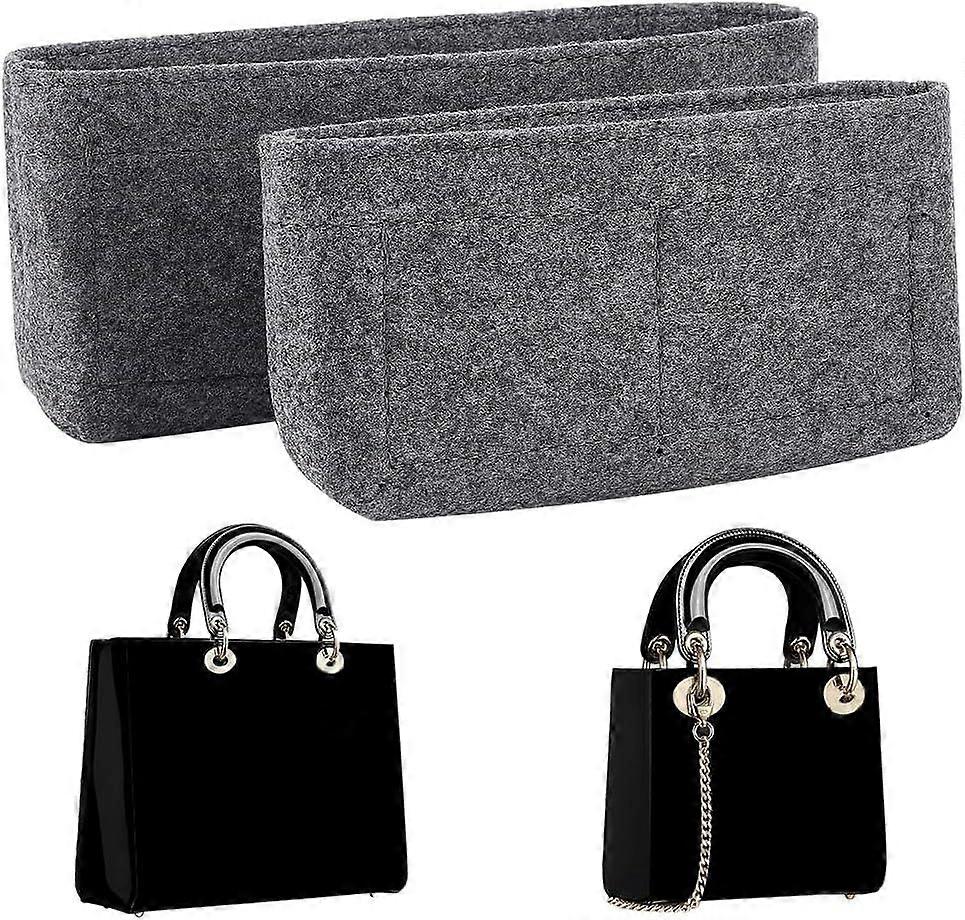 2 Styles Handbag Felt Organizer Insert Tote Bag Organizer Insert with Zipper Bag in Bag Divider Organizer Soft Multiple Pockets Compartments Bag Inter