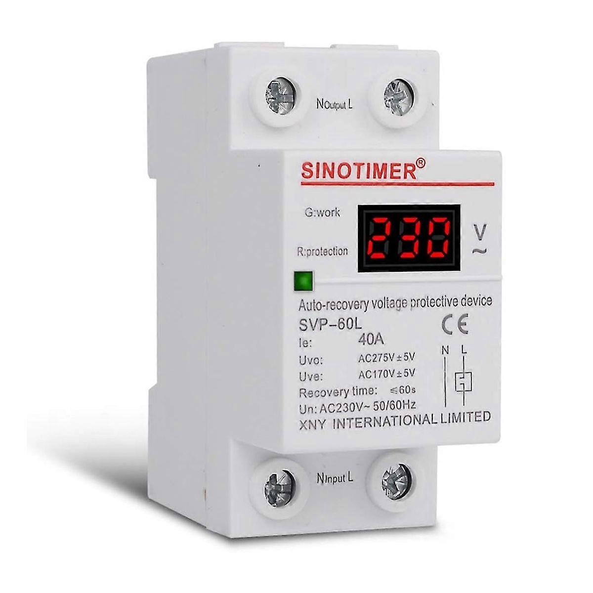 230V 40A LED Display Din Adjustable For Smart Automatic Recovery Display Protective