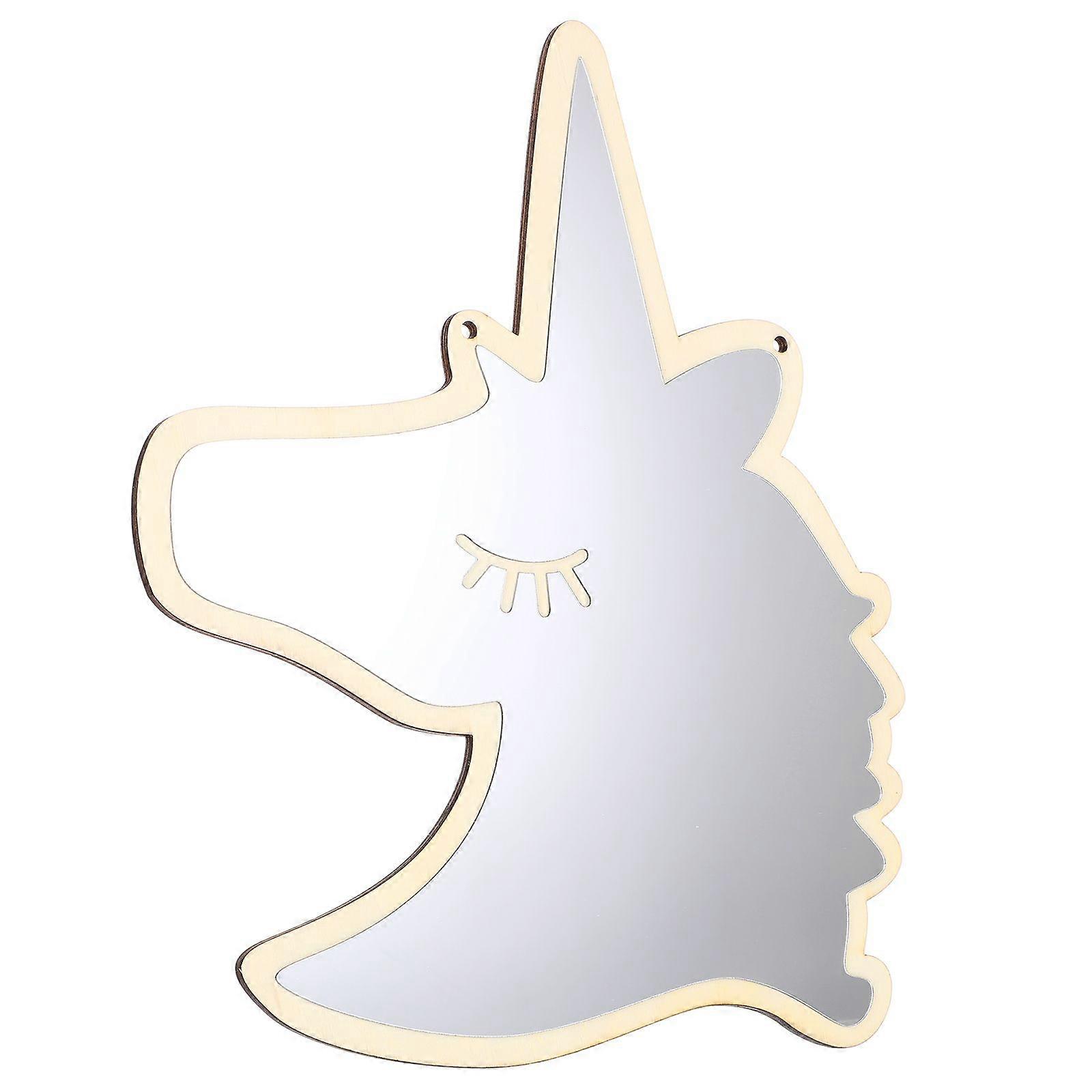 1pc Enfants Chambre Acrylique Miroir Mural Autocollants Licorne Forme Miroir Mur Autocollant