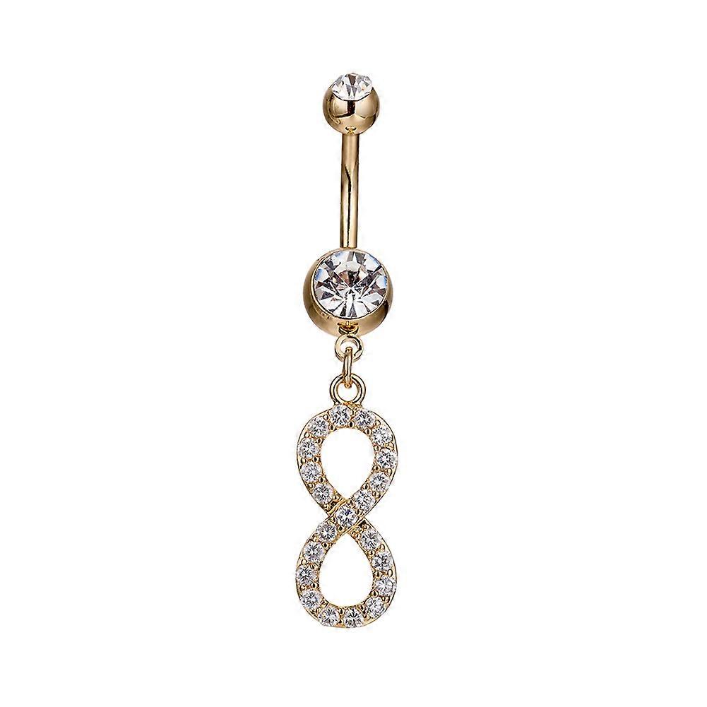 Fashionable Belly Button Ring Shining Zircon Body Piercing Accessory 5#