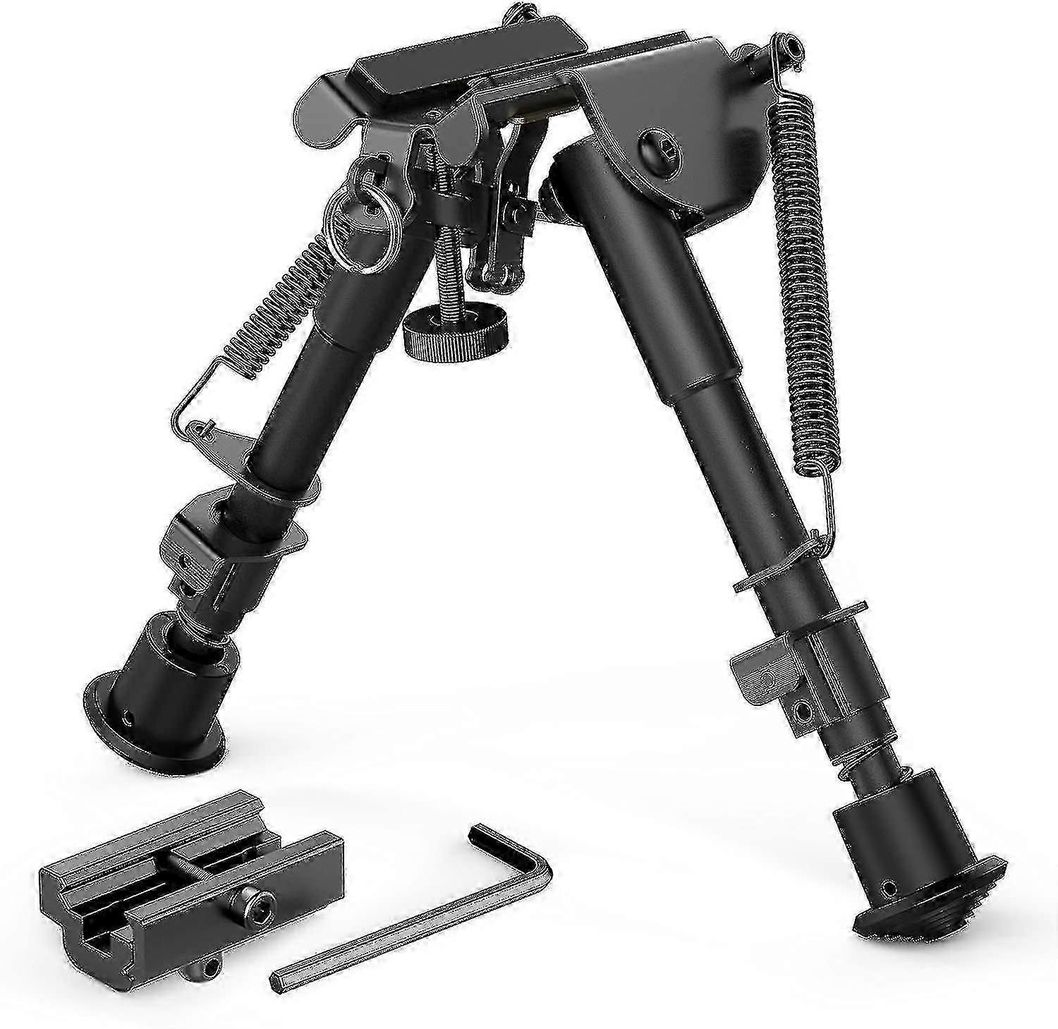 Aleko 2 في 1 Bipod 6 بوصة إلى 9 بوصة قابل للتعديل ارتفاع السكك الحديدية جبل محول وشملت-