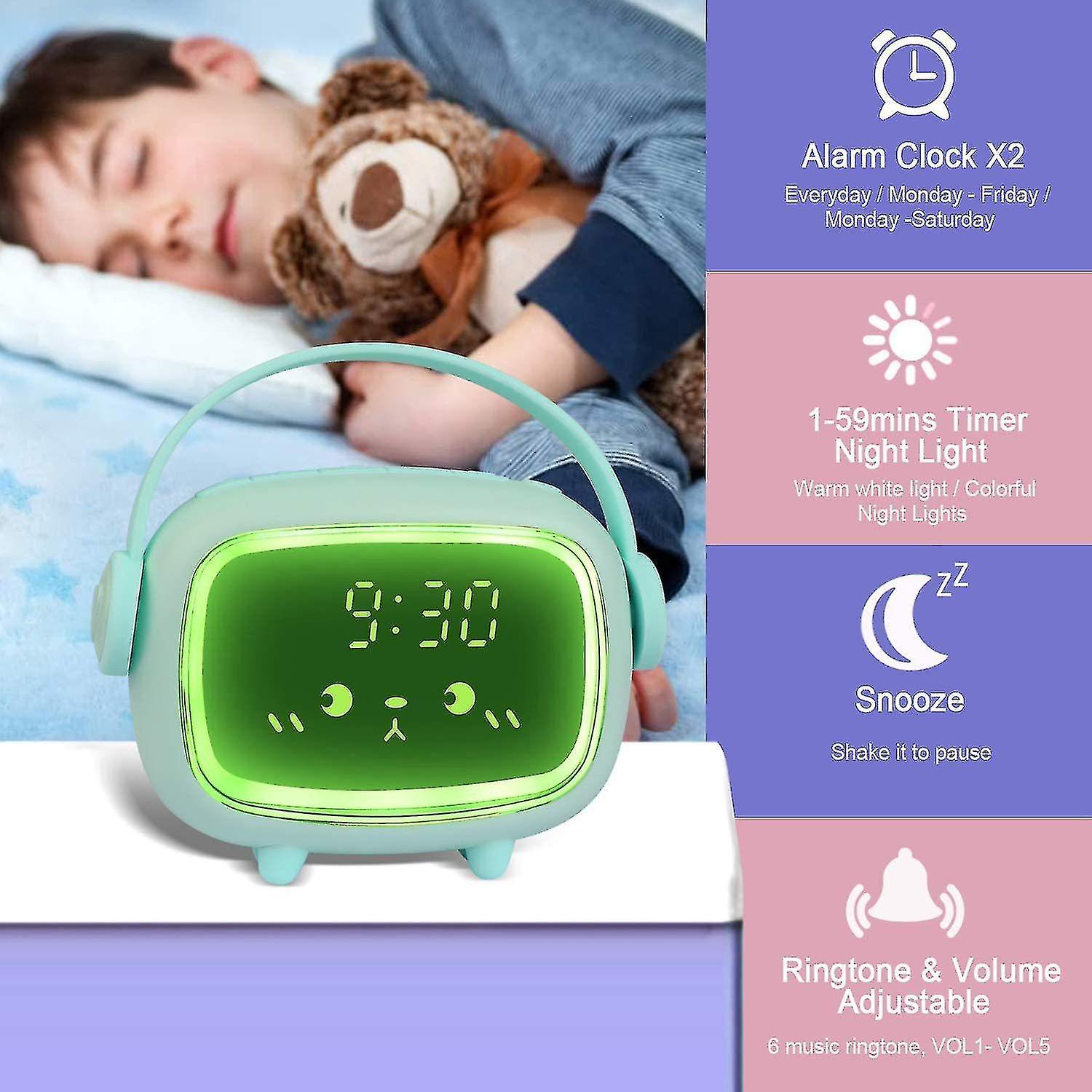 Childrens Creative Charging Small Alarm Clock, Multi-function Led Night Light Digital Alarm Clock