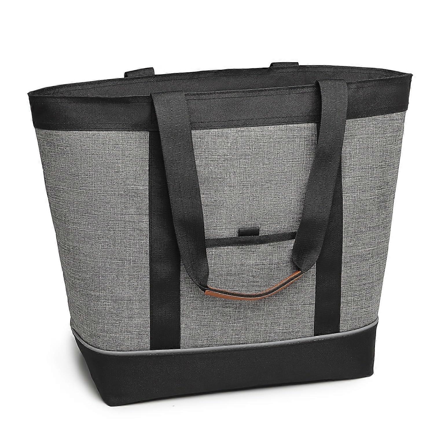 Insulated Reusable Grocery Bag with Leak Proof Aluminum Foil Lining - Ideal for Shopping Food Delivery Beach and Camping