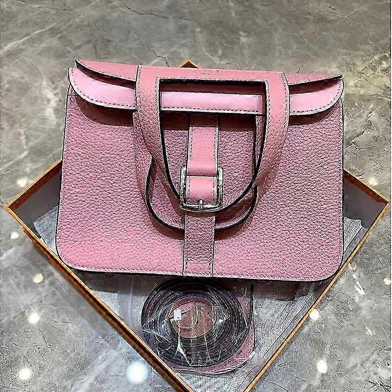 Type K Top Layer Cowhide Leather Crossbody Bag Women Shoulder Bag Color Matching Underarm Bag
