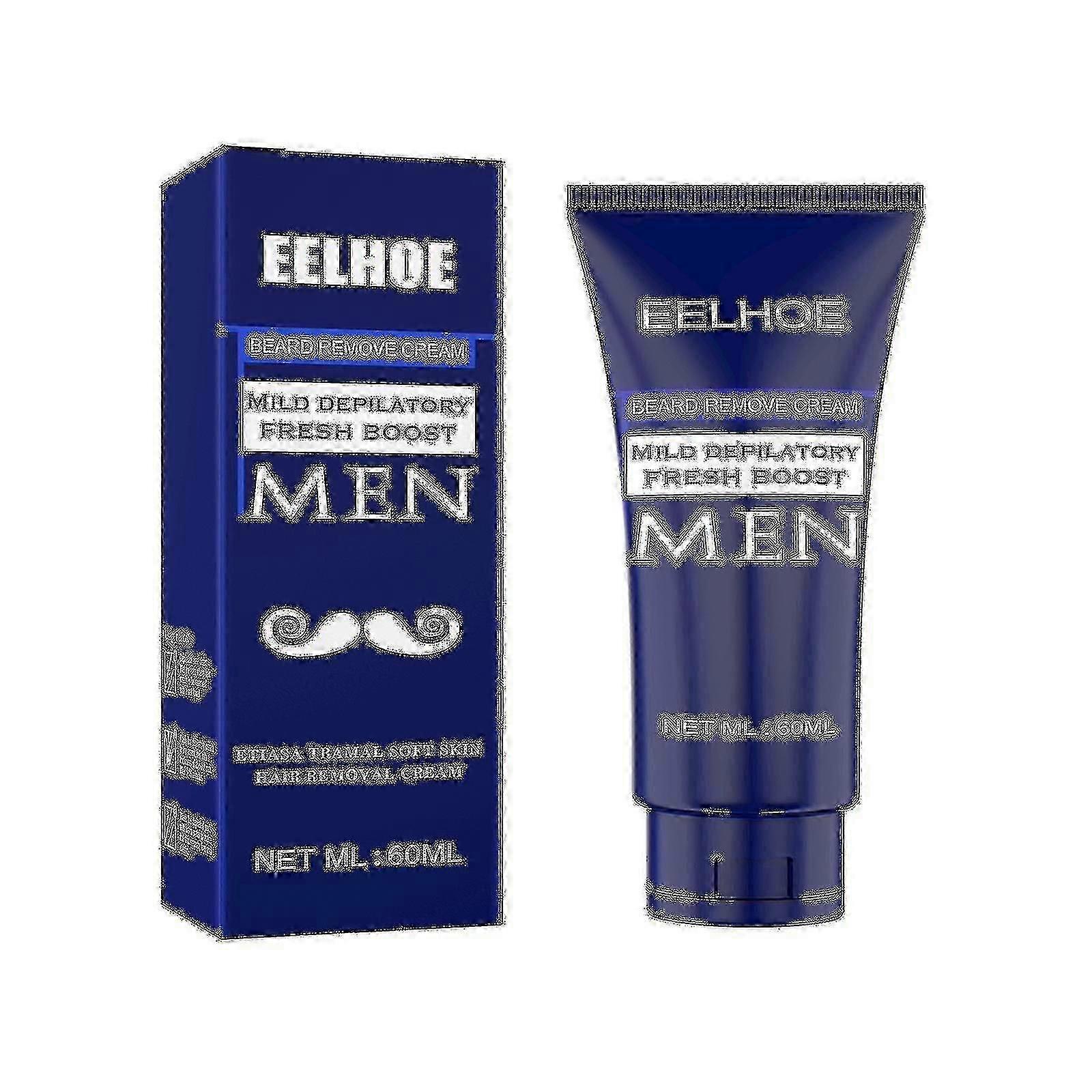 كريم إزالة الشعر للرجال معجون مزيل الشعر المنعش الخفيف مزيل الشارب اللحية الطبيعي لطيف