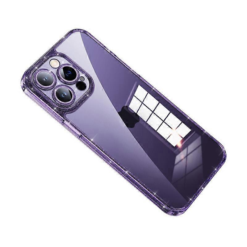 SULADA Glittery TPU + Tempered Glass Phone Case