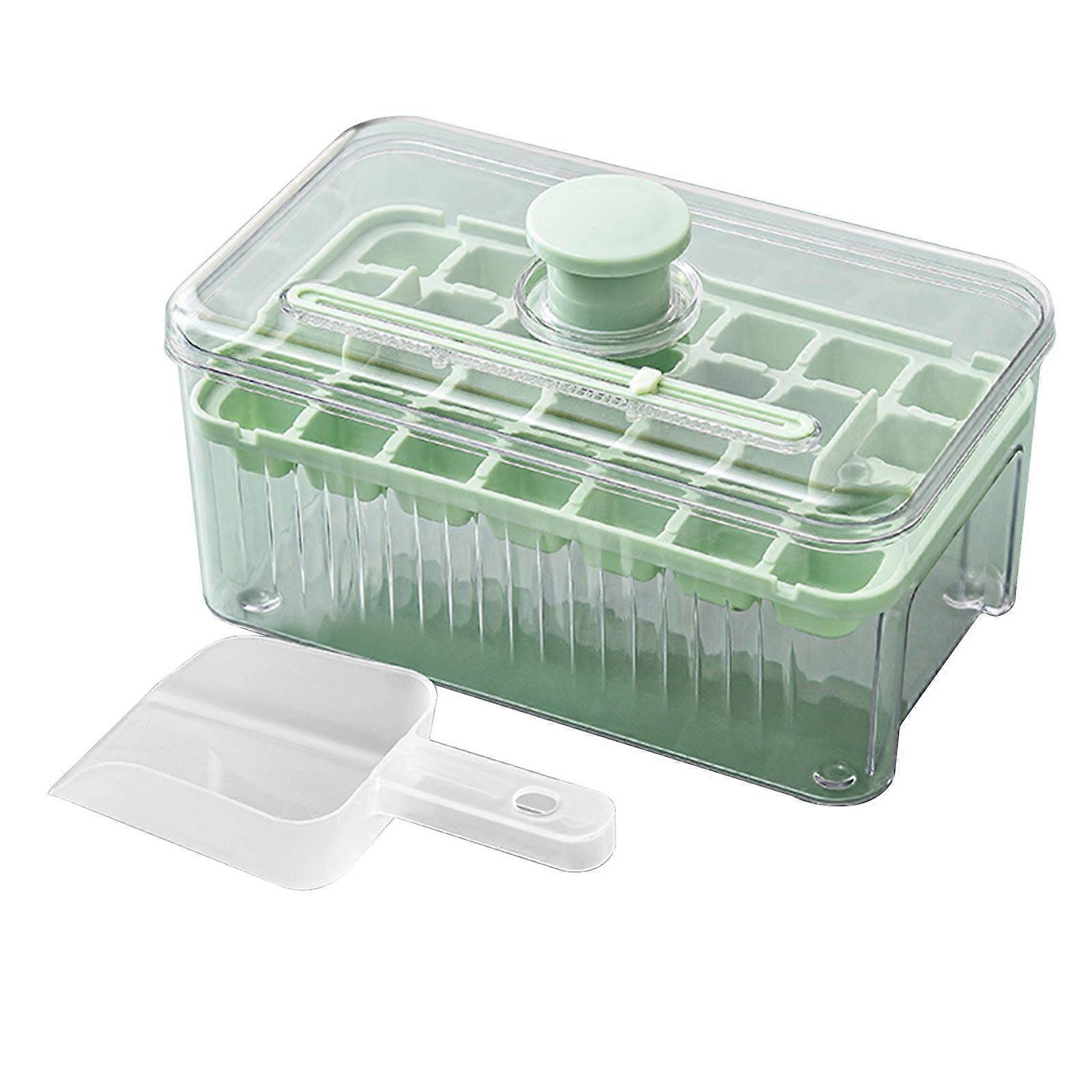 Ice Trays - Ice Cubes Tray With Lid And Bin 28 Pcs Easy Release Save Space