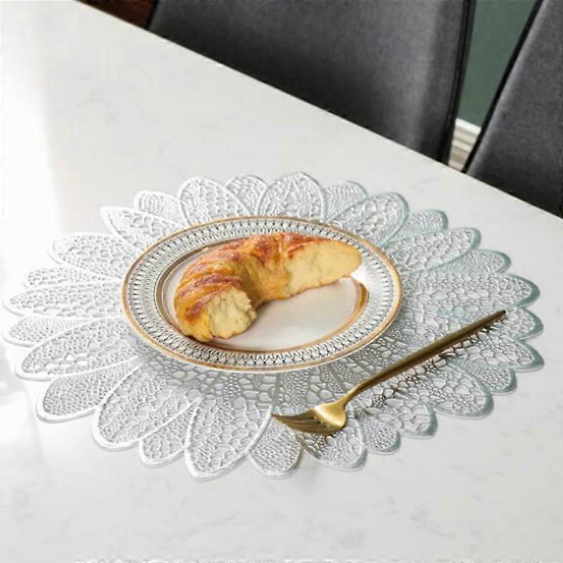 Sunflower Shape Household Fashion PVC Dining Table Placemat Europe Style Kitchen Tools Tableware Pad Coaster Coffee Tea Place Mat