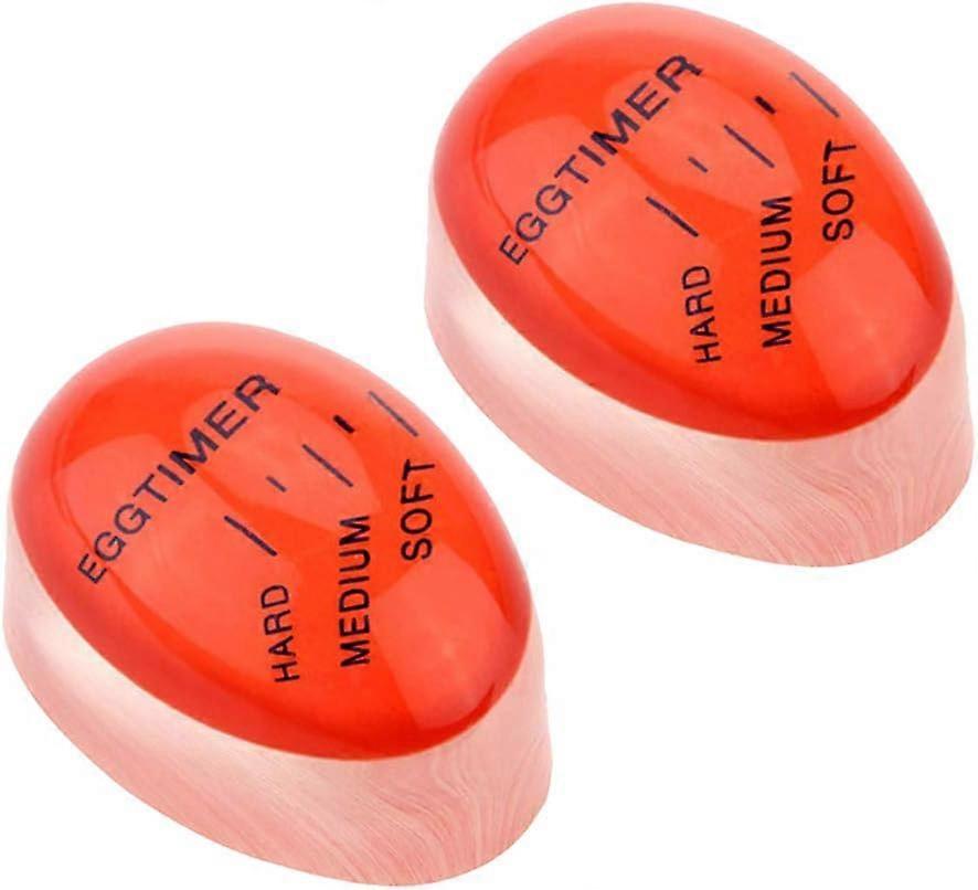 Safe Durable Kitchen Aid, Heat Sensitive Color Changing Indicator Effective Egg Timer For Soft Medium Or Hard Boiled Eggs, Bright Red 2 PCS Easy To