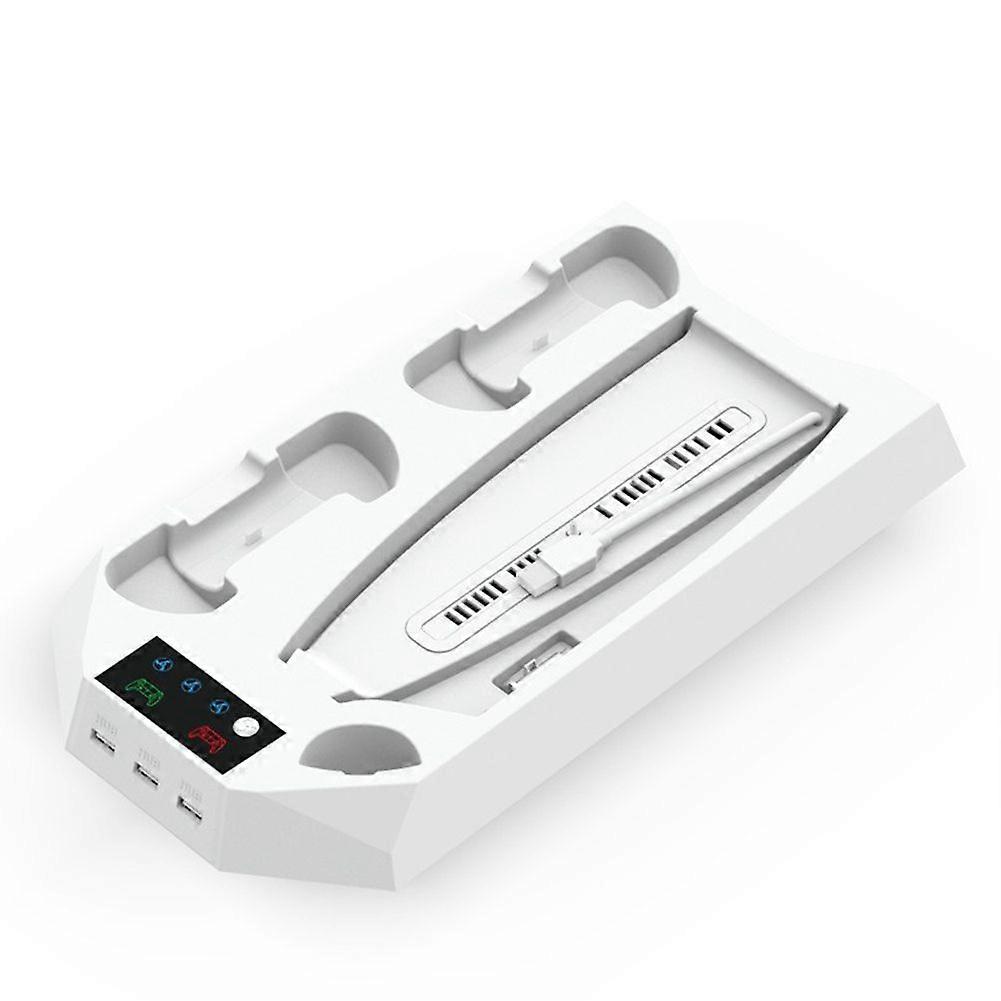 Bracket with Cooling Station and Dual Controller Charging Station for Console Fan Speed White