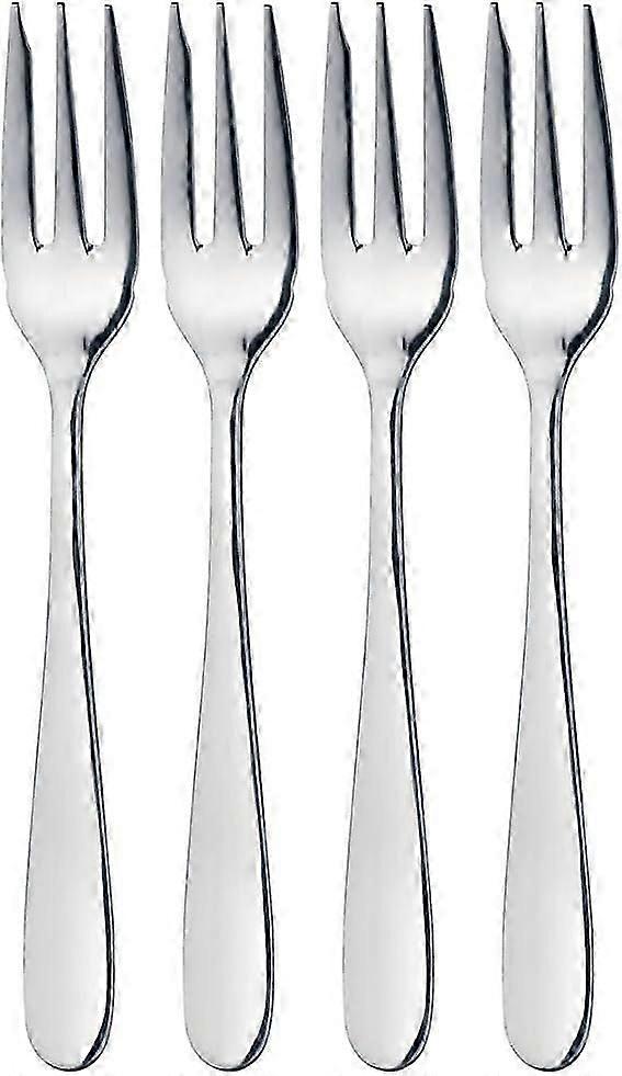 شوكة حلوى، طقم من 4 شوكات كيك من الفولاذ المقاوم للصدأ، شوك فواكه، مصقول للغاية، آمن للغسل في غسالة الصحون