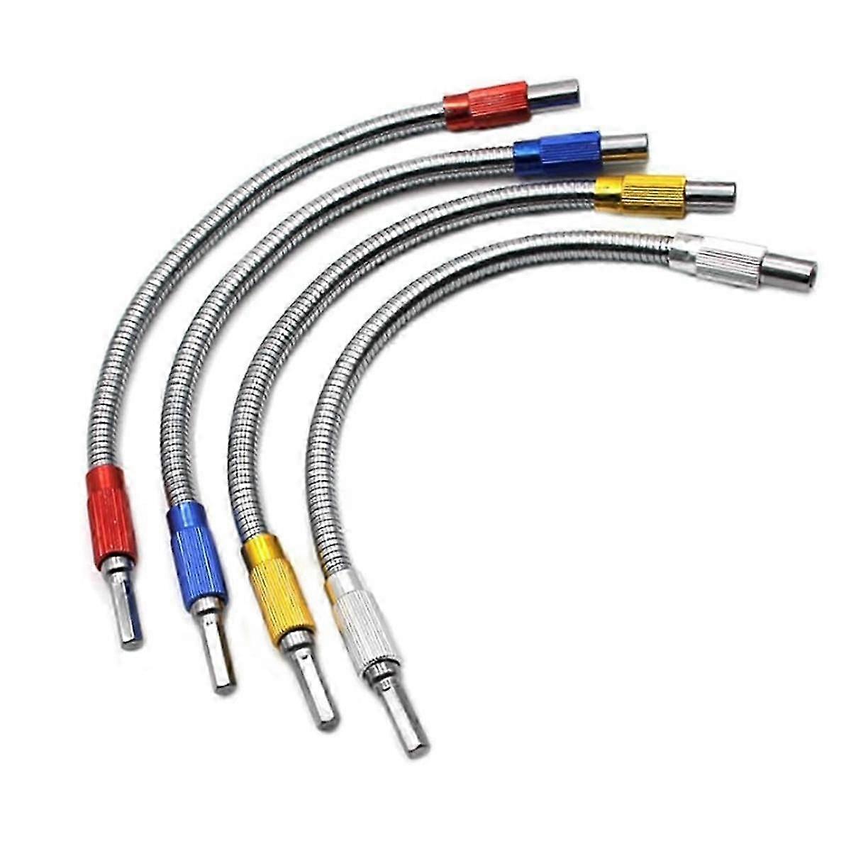 Suporte de Broca Universal Flex de Metal com Haste Hexagonal, Extensão de Broca Flexível, (4 PCS, 4- js