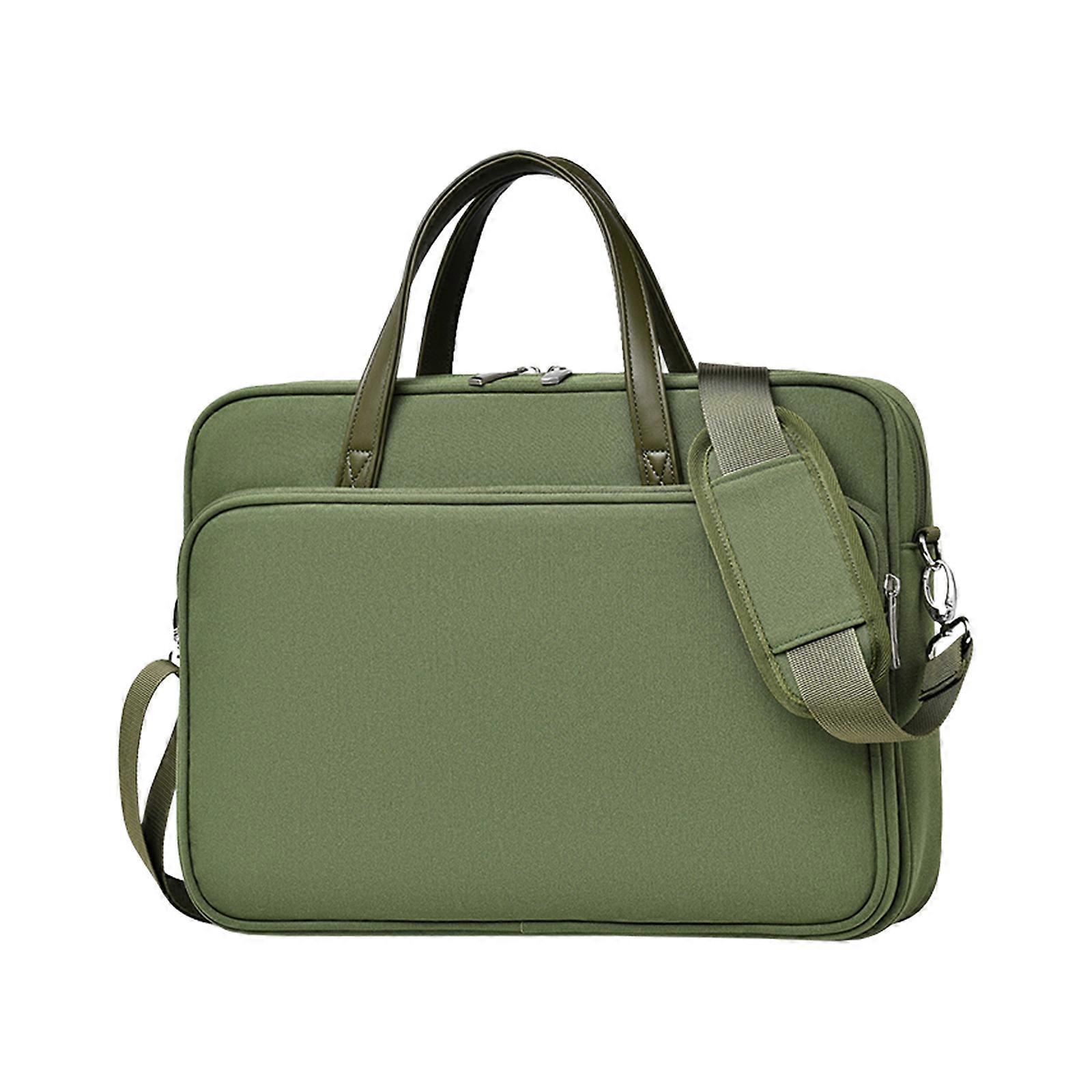 Computer Case Sleeve For 16Inch Laptops With Shoulder Strap, Stylish &Secure Brief case For Daily Use Business Green