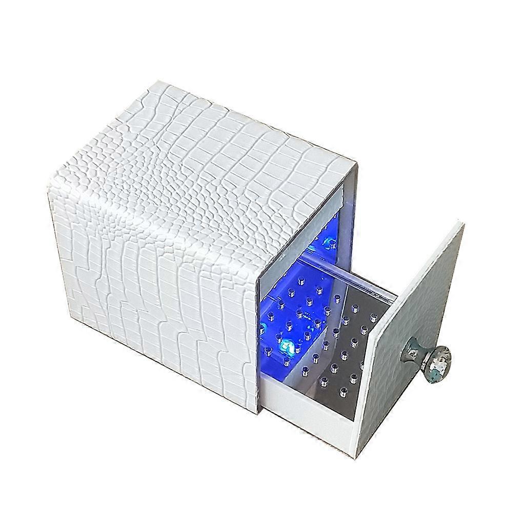 マニキュアツールブルーライト収納ボックスネイルアートドリルクリーナーポータブル-ホームネイルアートアーティスト用プラグイン4色ホワイト