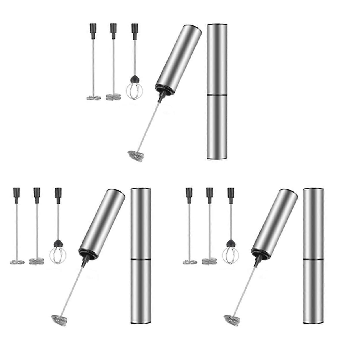 3X Milk Frother Handheld Coffee Frother Electric Whisk, USB Rechargeable Foam Maker Bubbler Egg Bea