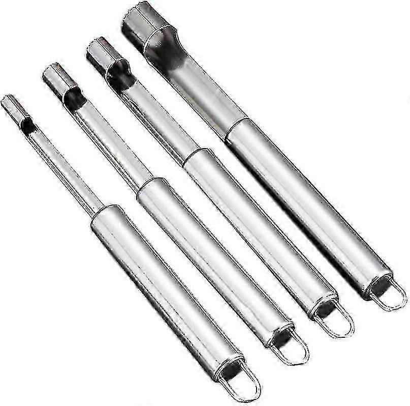 4-Pack Stainless Steel Apple Corers for Apples, Pears, Fruit Kitchen Tools (Silver)