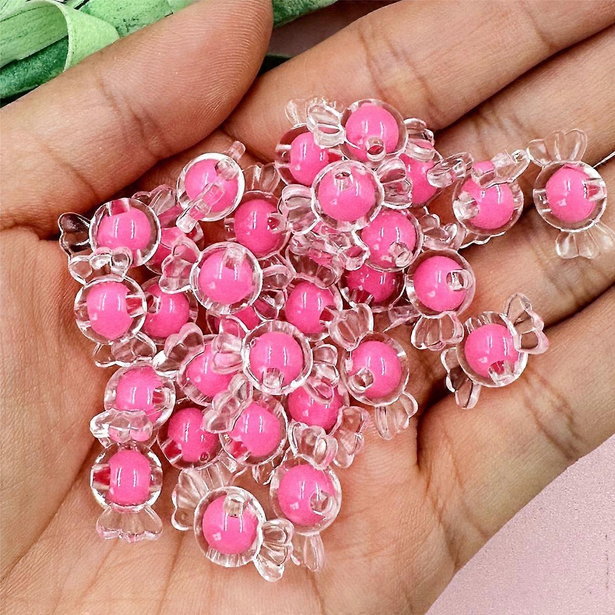 50Pcs 8.9*16.6mm Transparent Crystal Candy Shaped Cored Beads Children Gifts DIY Handmade Materials