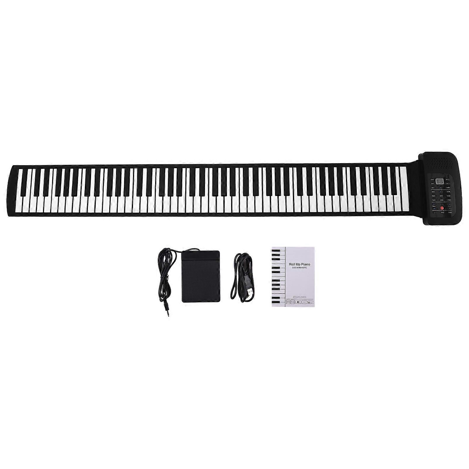 88 Key Portable Piano Roll Up Piano with Speaker Sustain Pedal Silicone Foldable Piano Thickened 9mm